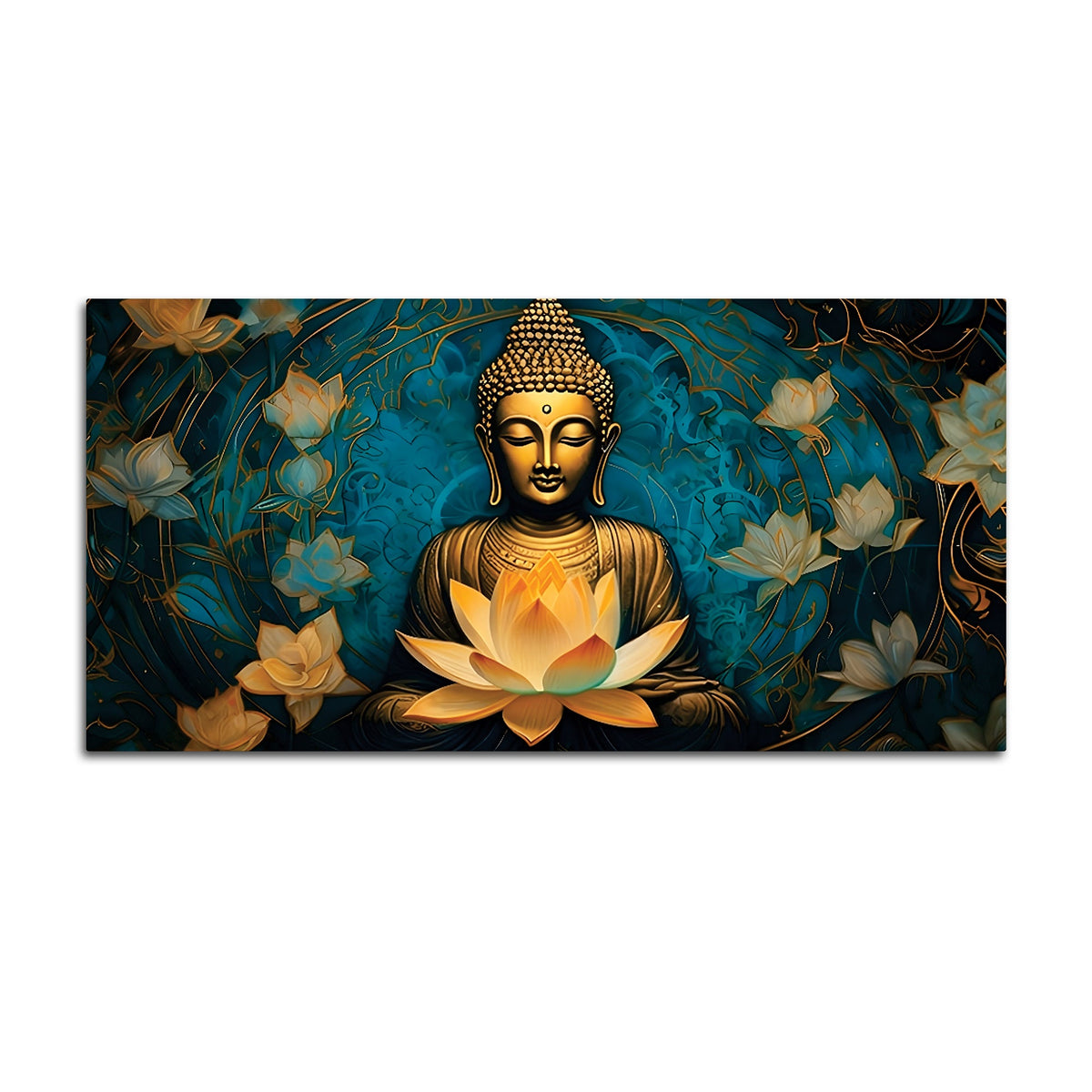 Buddha Face Wall Painting – Modern Spiritual Home Decor