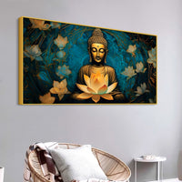 Buddha Face Wall Painting – Modern Spiritual Home Decor