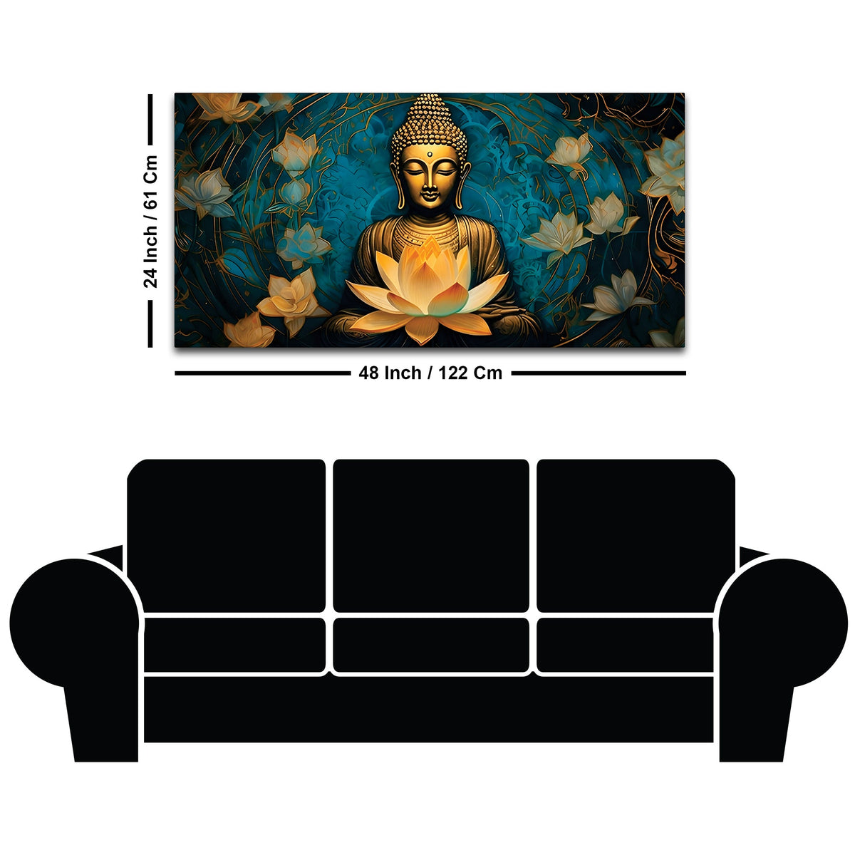 Buddha Face Wall Painting – Modern Spiritual Home Decor
