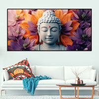 Buddha Head Wall Painting – Luxury Living Room Decor
