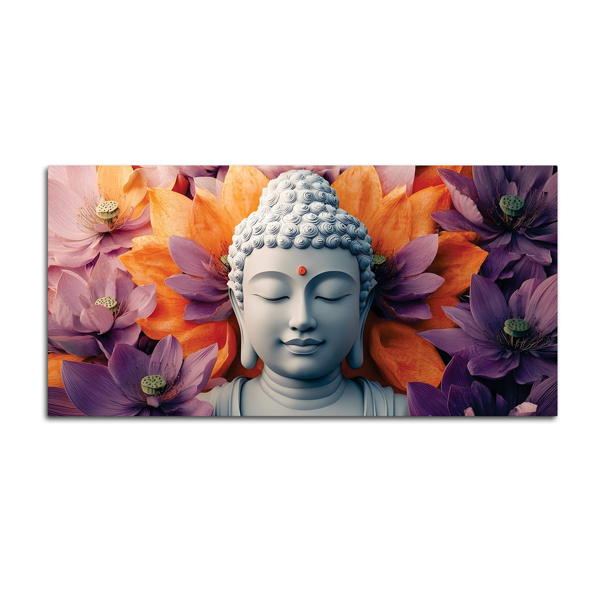 Buddha Head Wall Painting – Luxury Living Room Decor