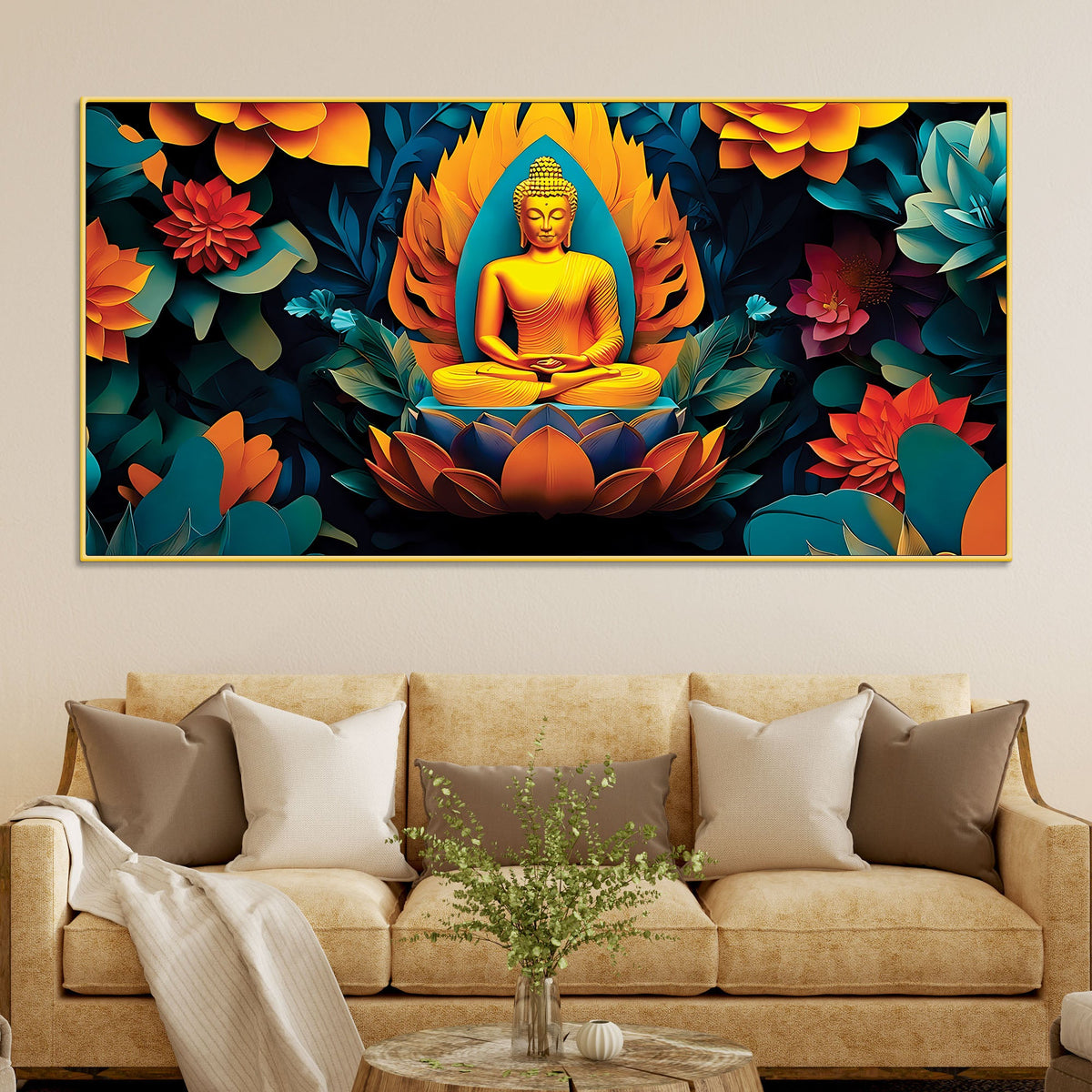 Buddha Inspiration Painting for Interior Walls