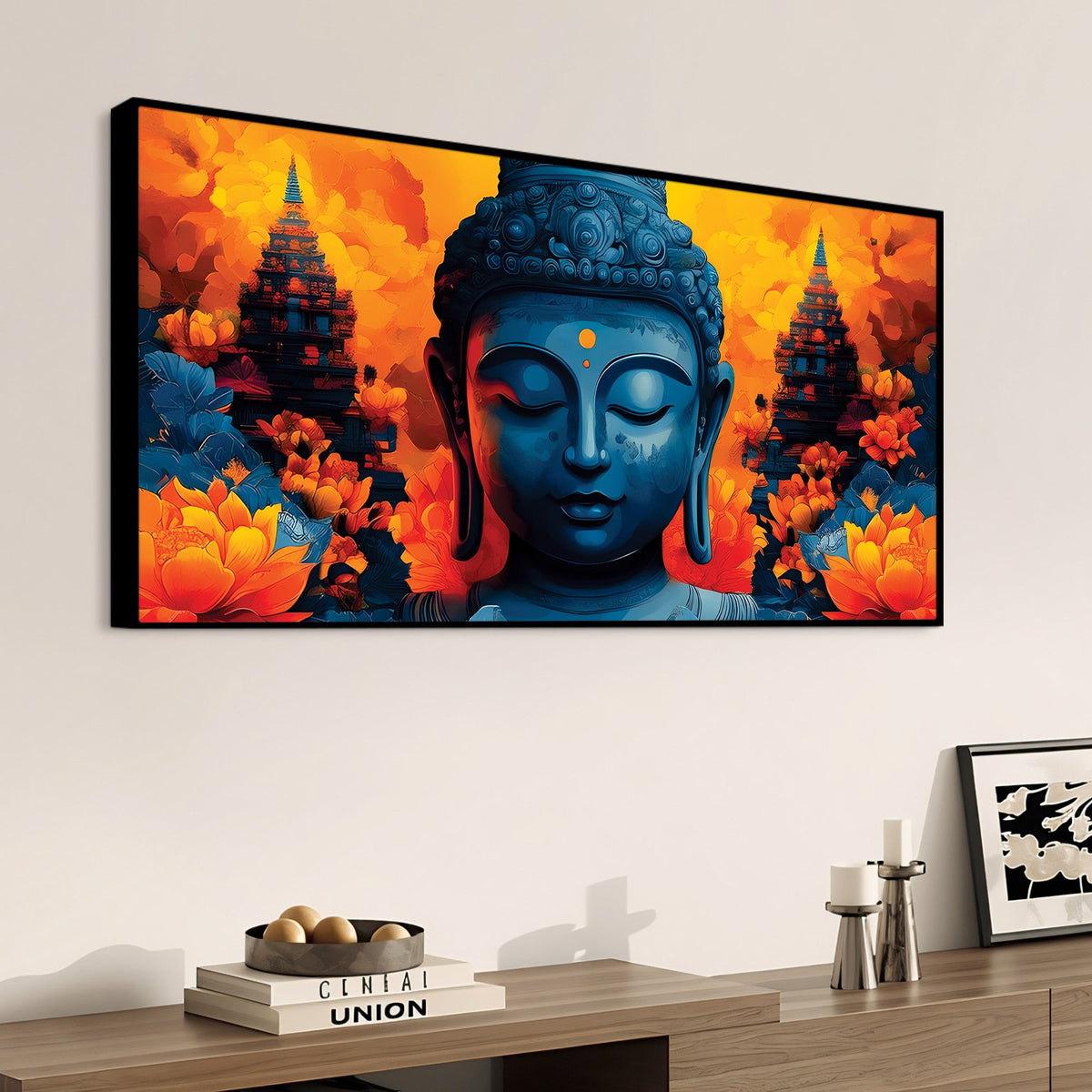 Buddha Lotus Wall Art – Luxury Spiritual Canvas Painting