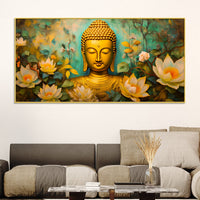 Buddha Lotus Wall Painting for Meditation Space