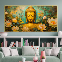 Buddha Lotus Wall Painting for Meditation Space