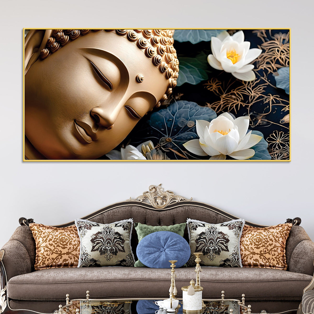 Buddha Floral Painting for Home Decoration