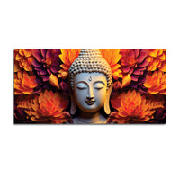Buddha Floral Painting – Zen Wall Decor