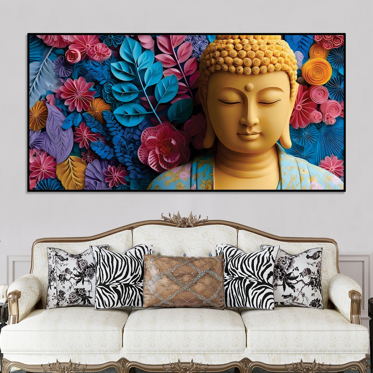Buddha Meditation Room Wall Painting – Peaceful Vibes