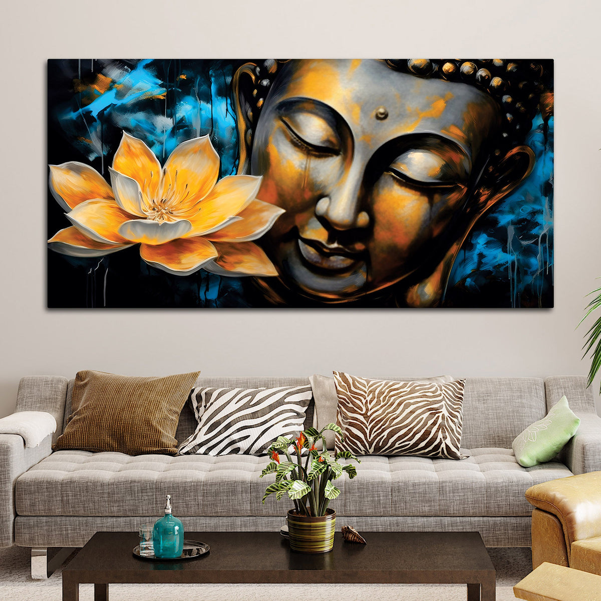 Buddha Peace Wall Painting – Meditation Room Decor