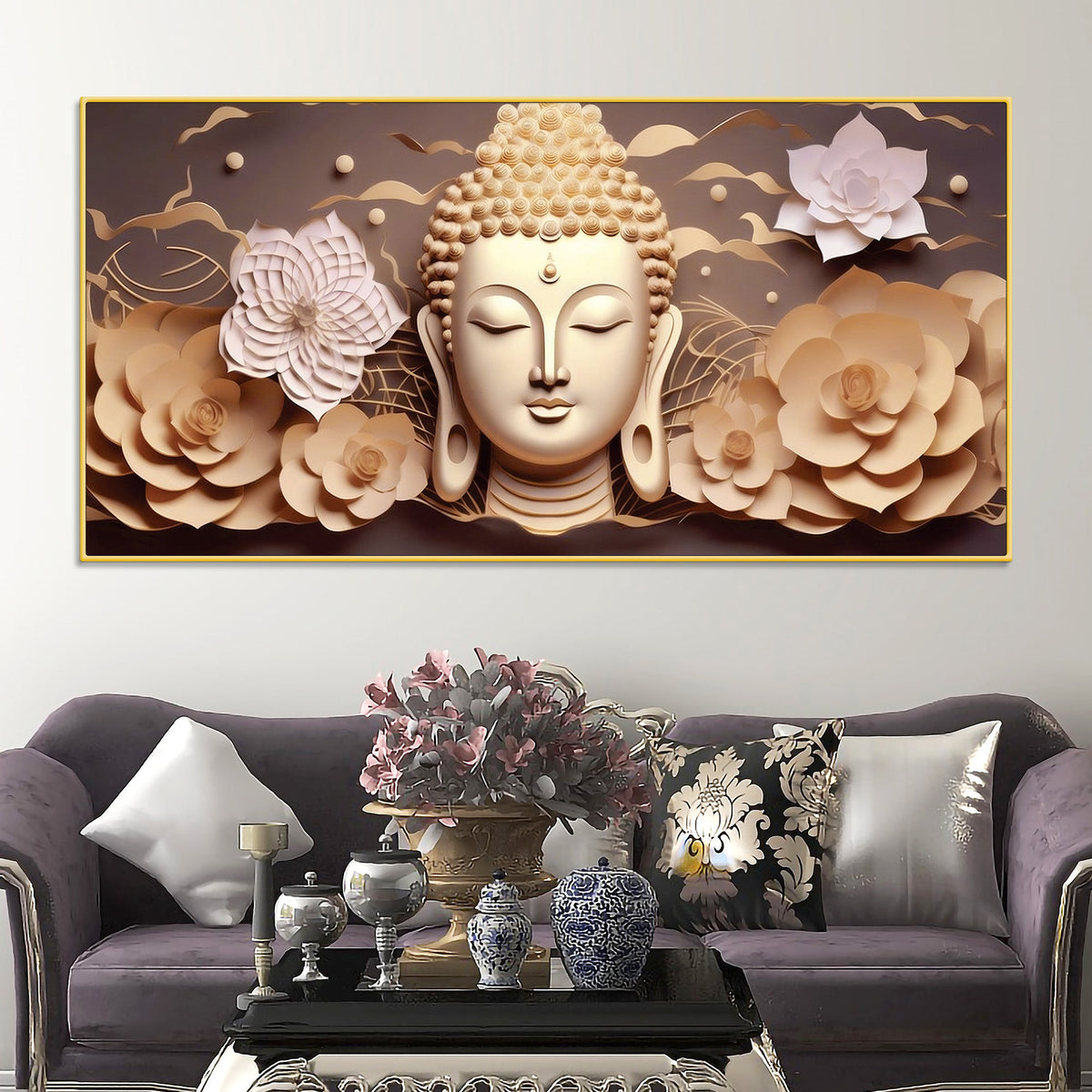 Buddha Peaceful Living Painting for Walls