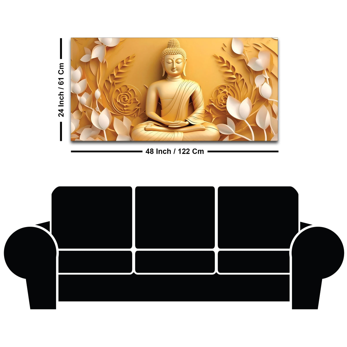 Buddha Room Decor Canvas Painting – Modern Spiritual Artwork
