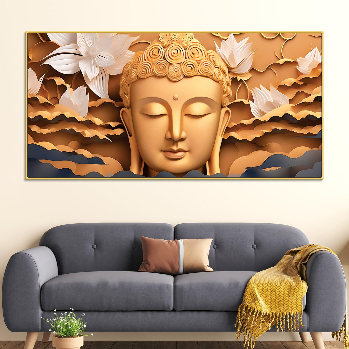Buddha Sacred Calm Art Painting for Decor