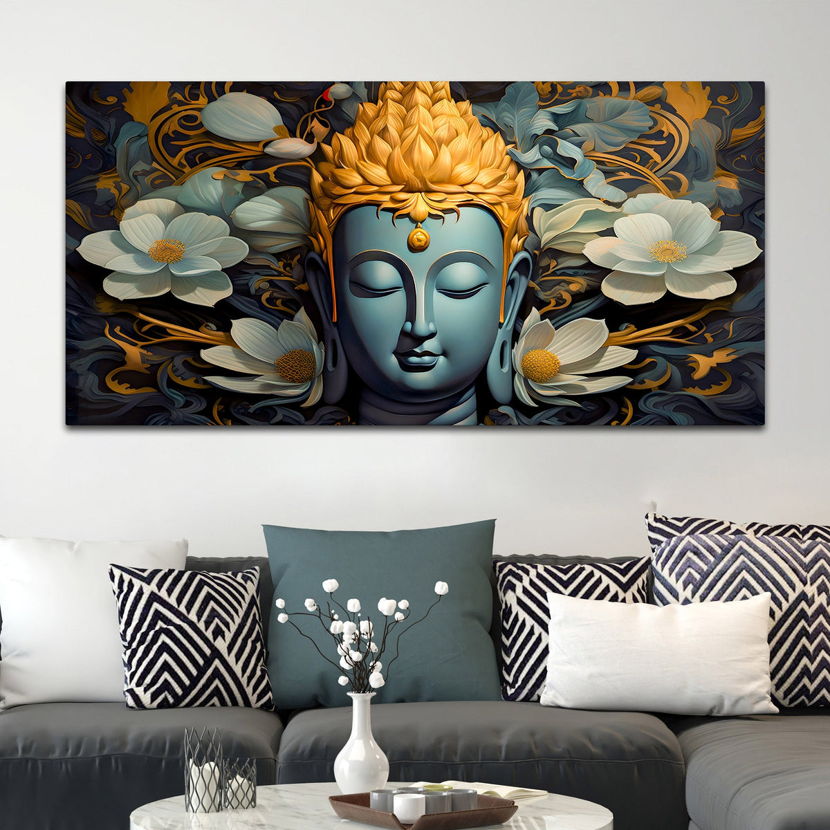 Buddha Serenity Canvas Painting for Positive Home Vibes