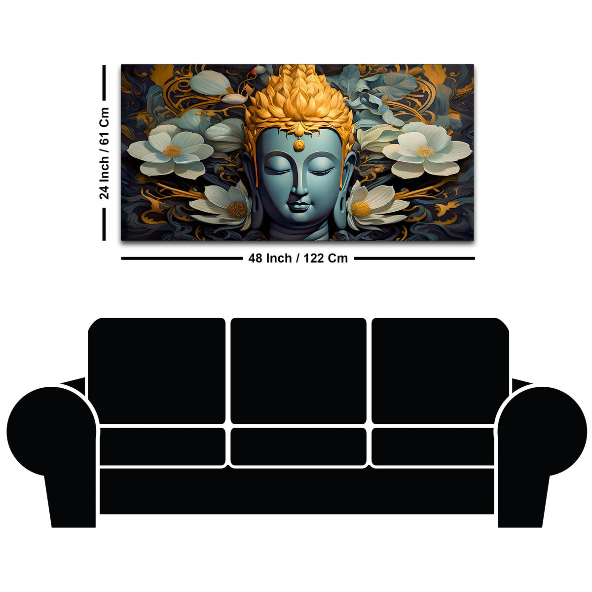 Buddha Serenity Canvas Painting for Positive Home Vibes