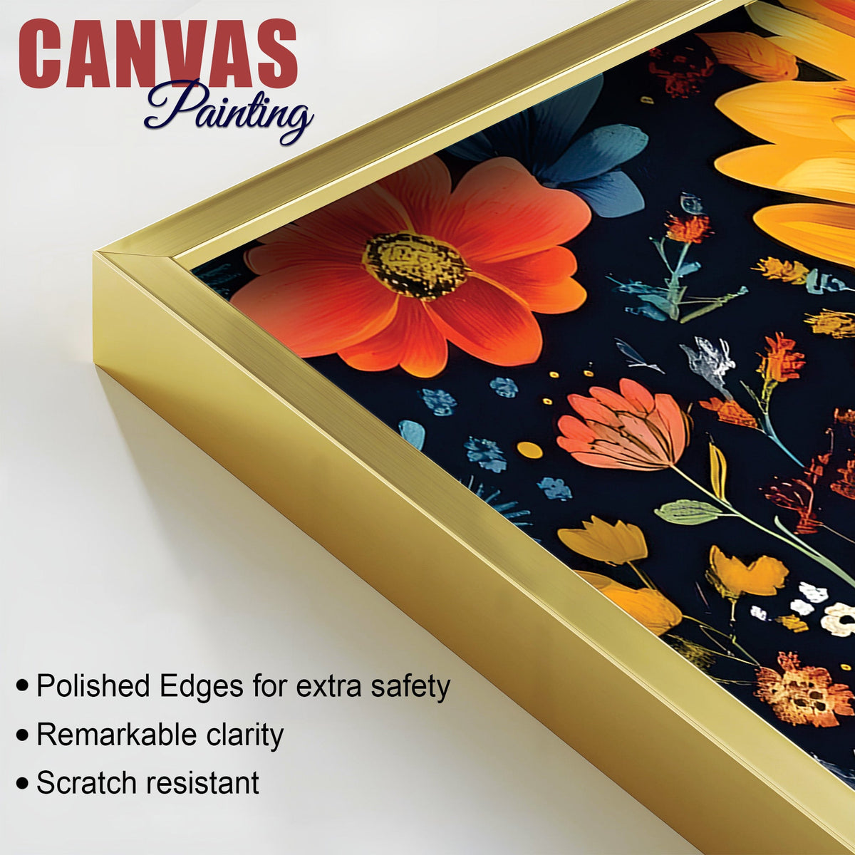 Buddha Wall Art with Floral Design – Peaceful Canvas Painting