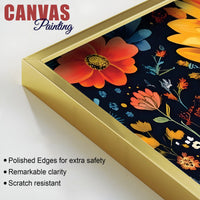 Buddha Wall Art with Floral Design – Peaceful Canvas Painting