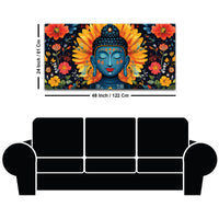 Buddha Wall Art with Floral Design – Peaceful Canvas Painting
