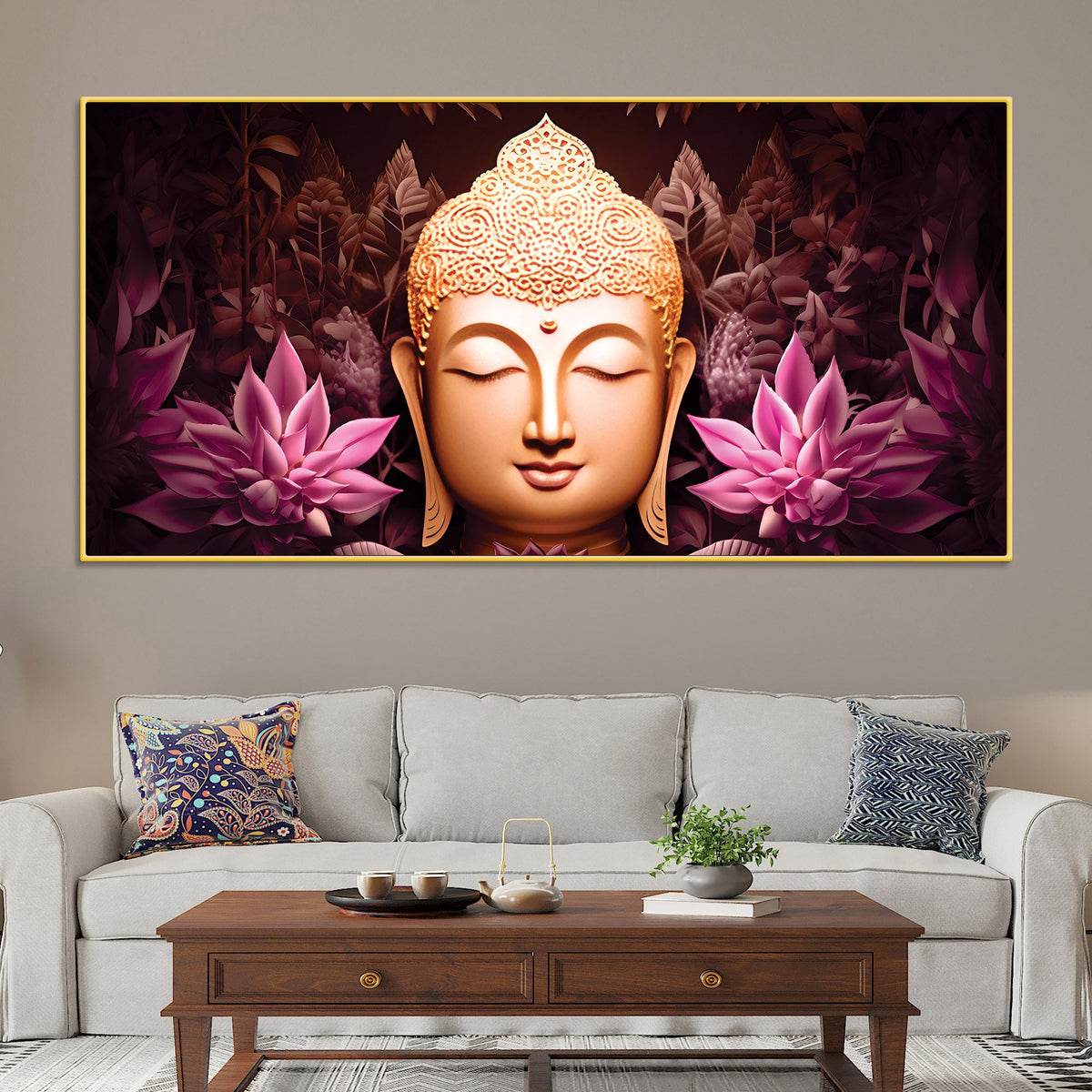 Buddha Wall Painting Decor for Living Room & Bedroom