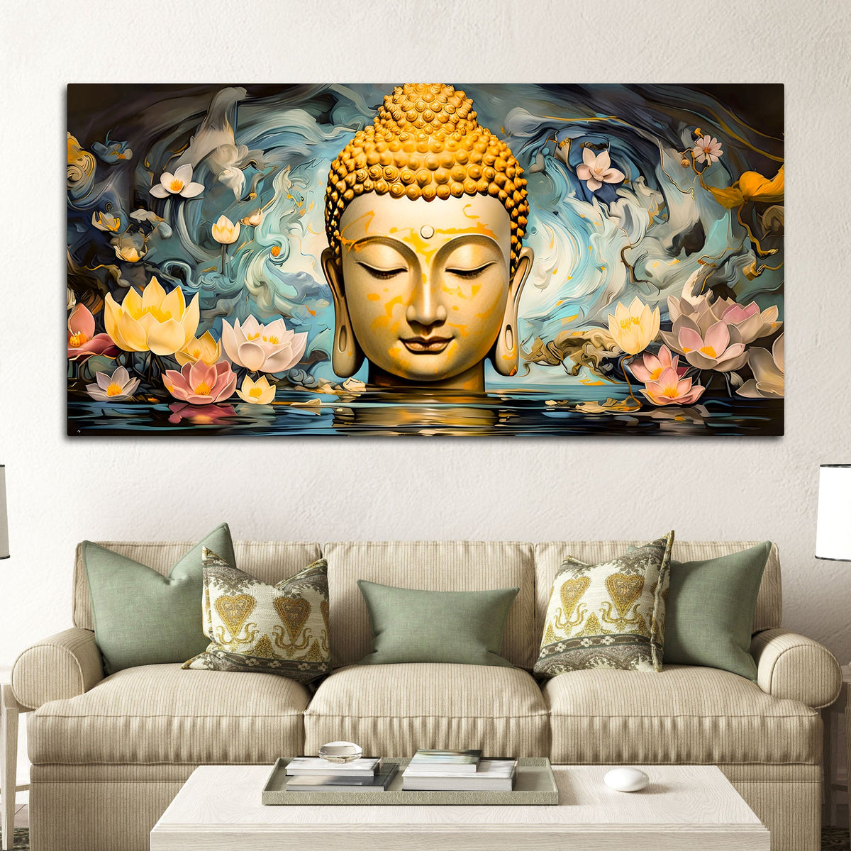 Buddha Wall Painting Decor for Modern Home Interiors