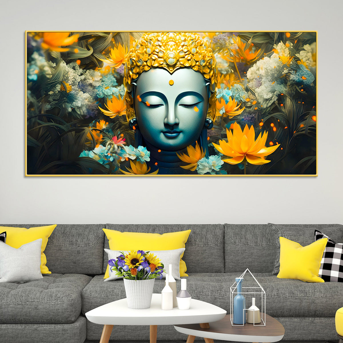 Buddha Wall Painting for Calm & Positive Energy