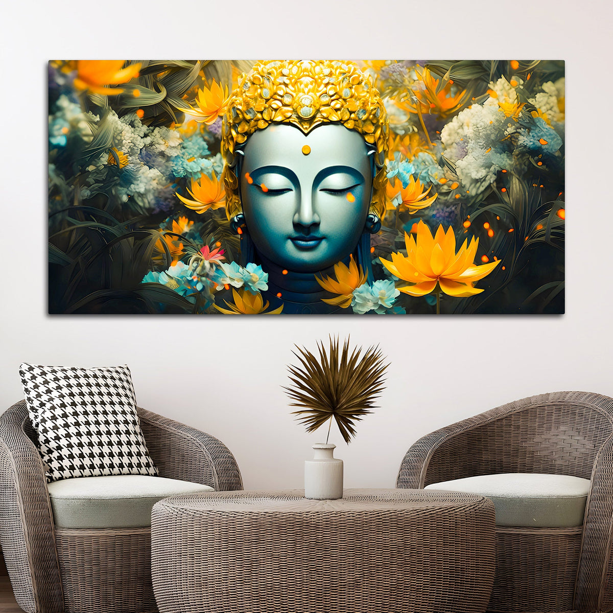 Buddha Wall Painting for Calm & Positive Energy