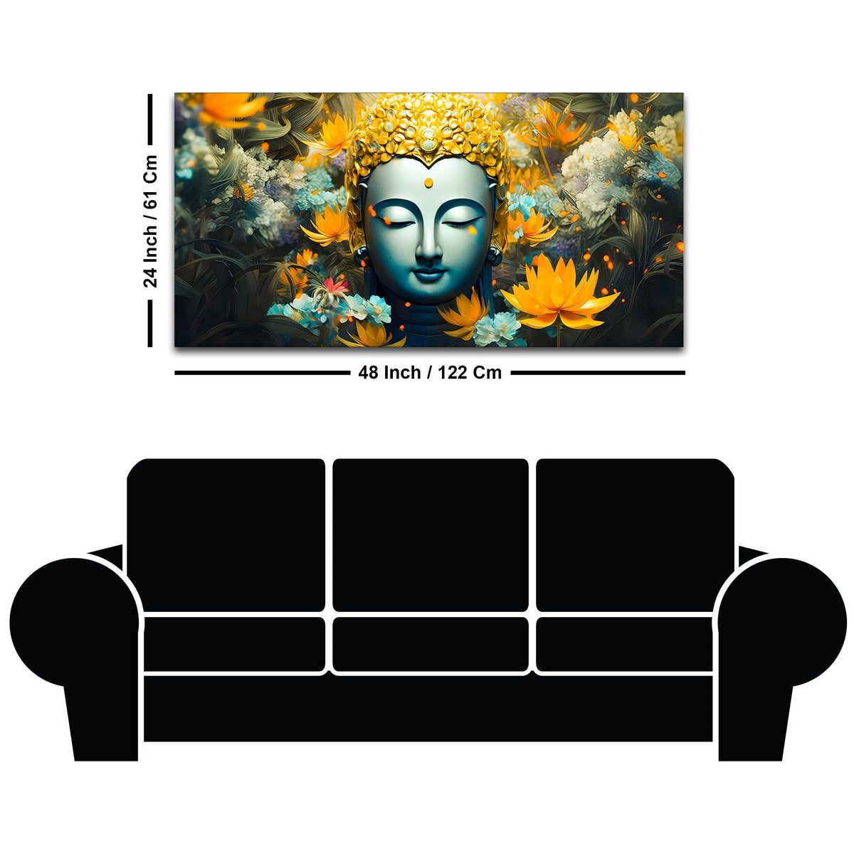 Buddha Wall Painting for Calm & Positive Energy