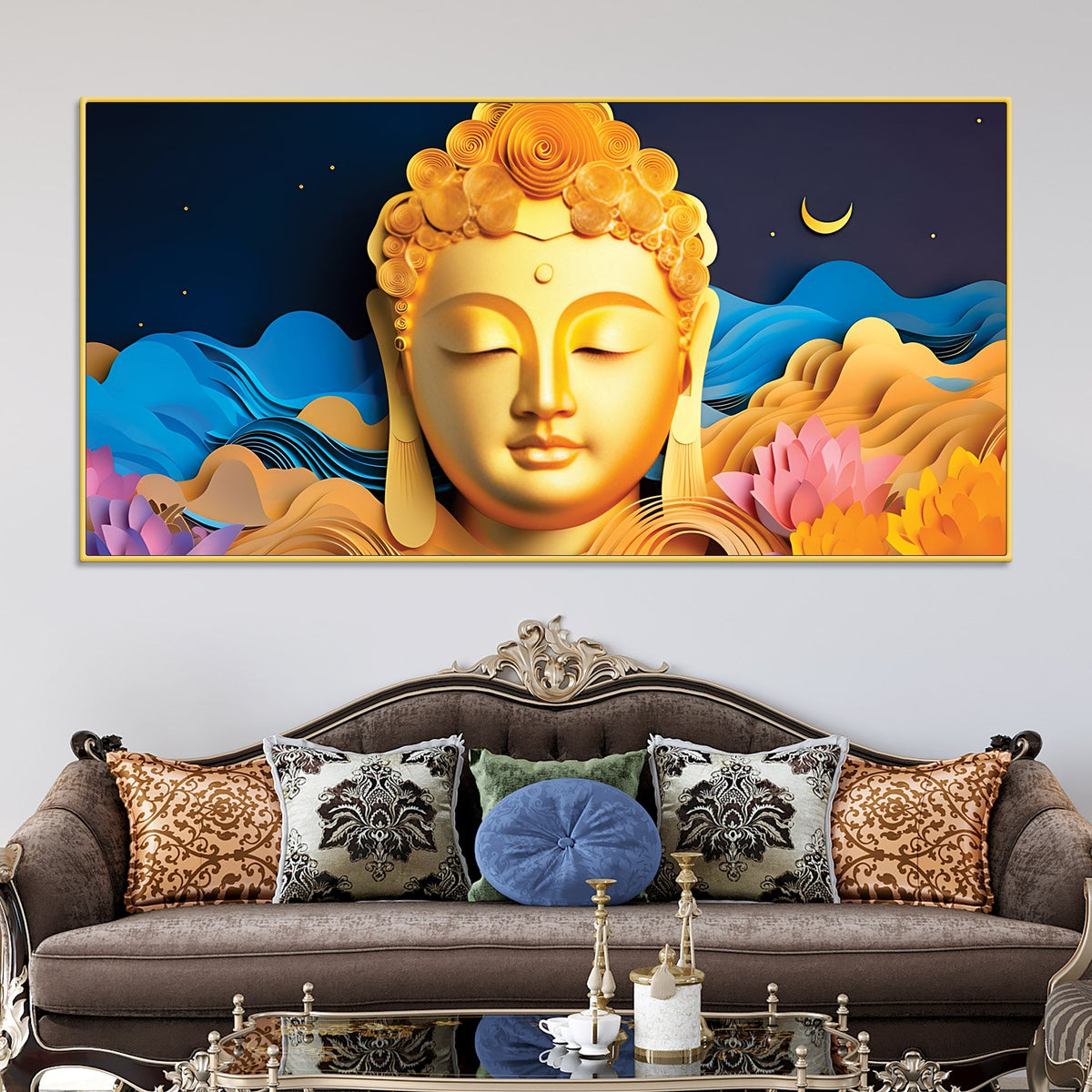 Buddha Wall Painting for Positive Energy Home Decor