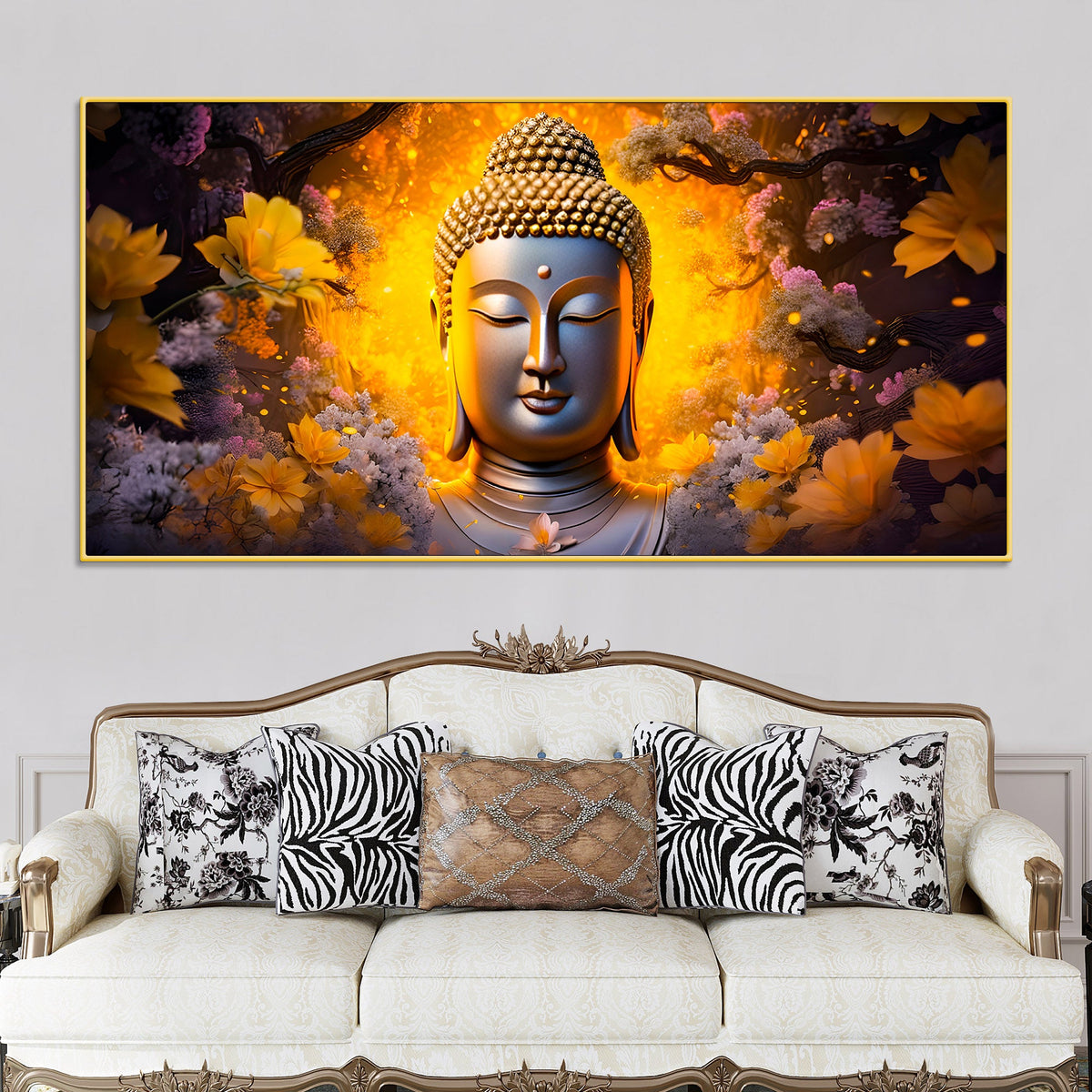 Buddha Wall Painting for Positive Vibes & Peaceful Home Interior