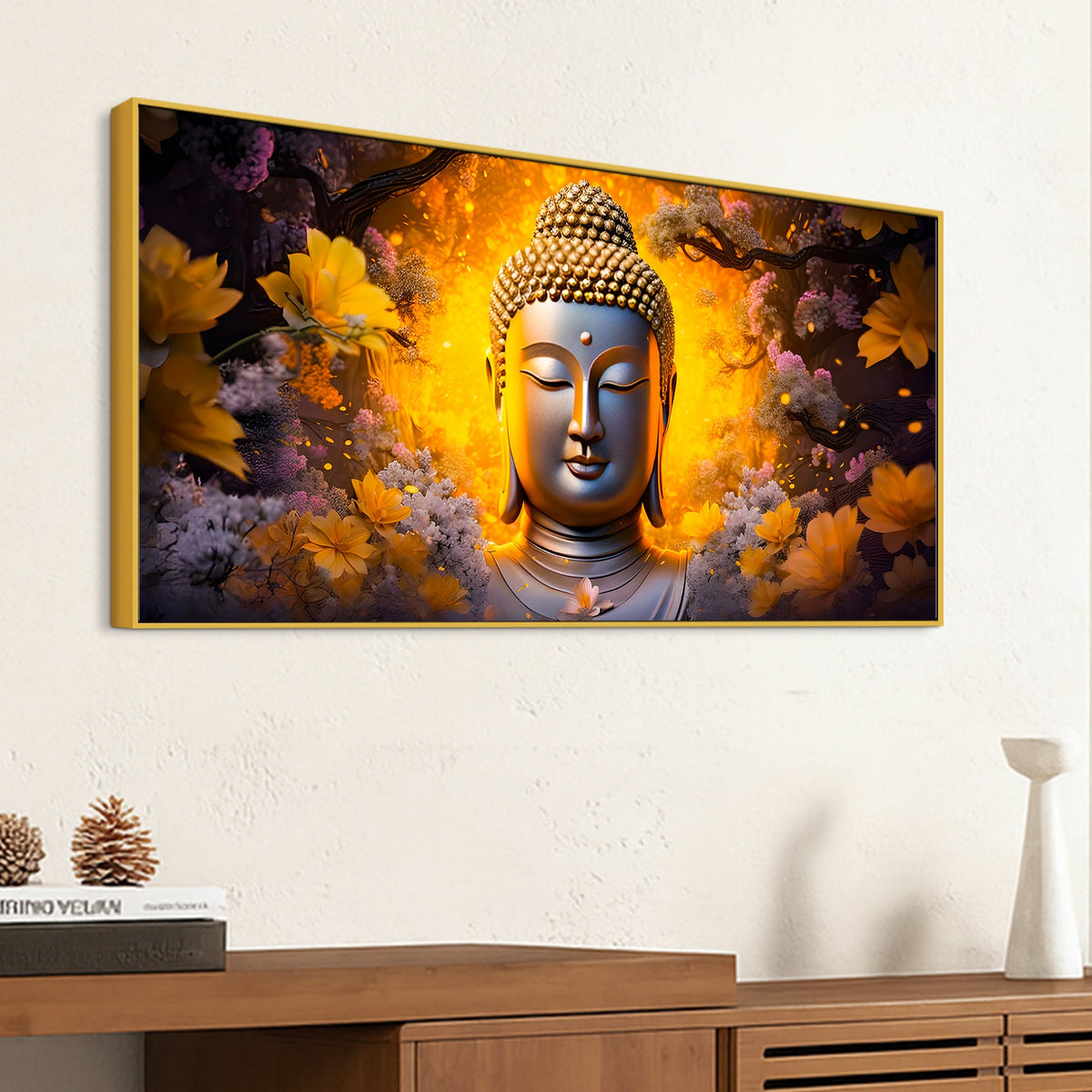 Buddha Wall Painting for Positive Vibes & Peaceful Home Interior