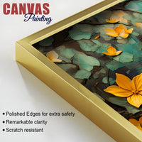 Buddha Wall Painting with Floral Leaves for Peace