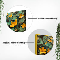 Buddha Wall Painting with Floral Leaves for Peace