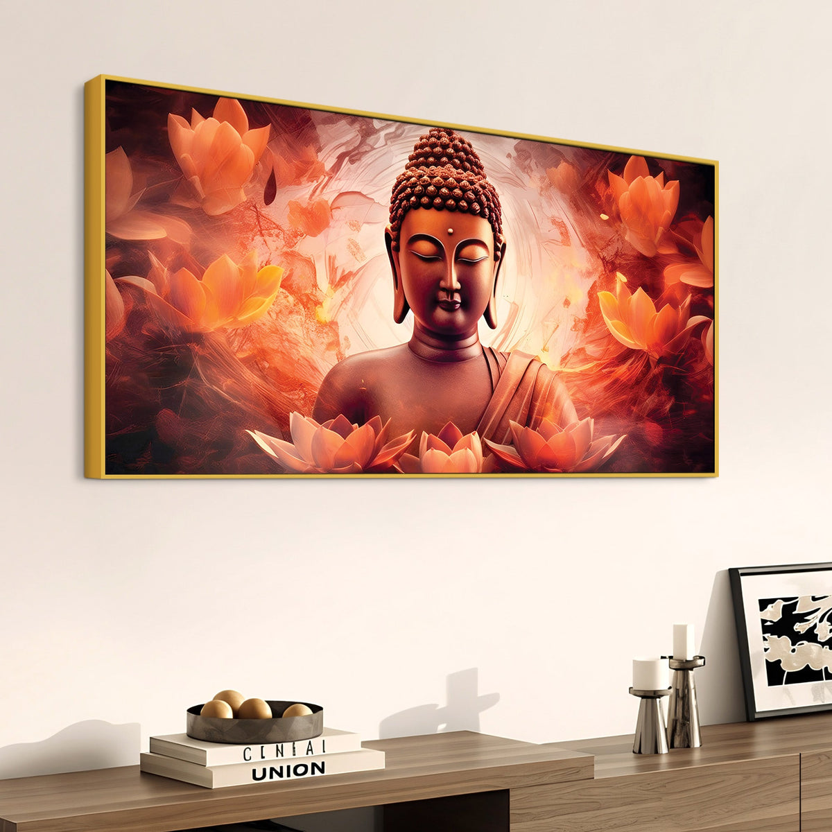 Buddha Wall Painting with Temple Art – Premium Decor