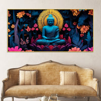 Buddha Floral Painting for Meditation Spaces
