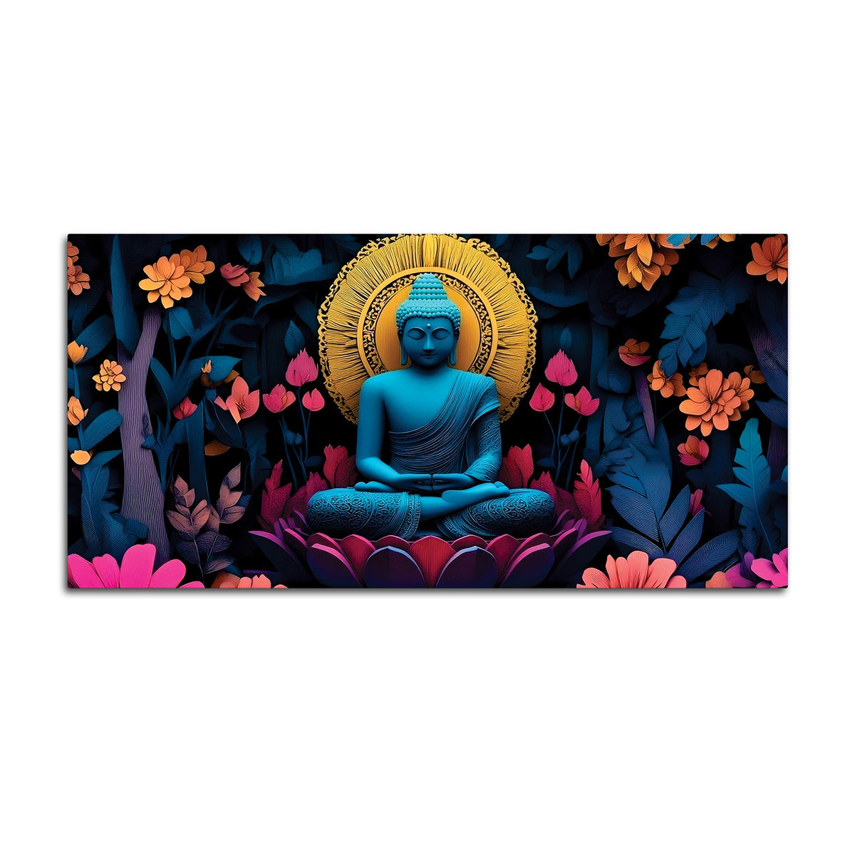 Buddha Floral Painting for Meditation Spaces