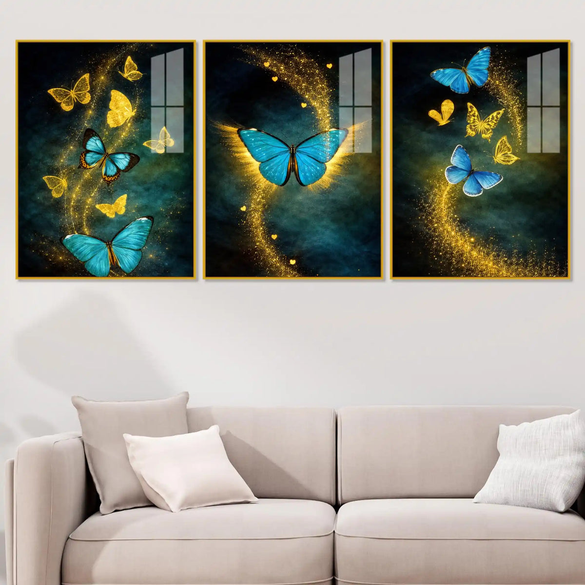 Butterfly Magic Acrylic Wall Decor Painting Set of 3