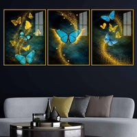 Butterfly Magic Acrylic Wall Decor Painting Set of 3