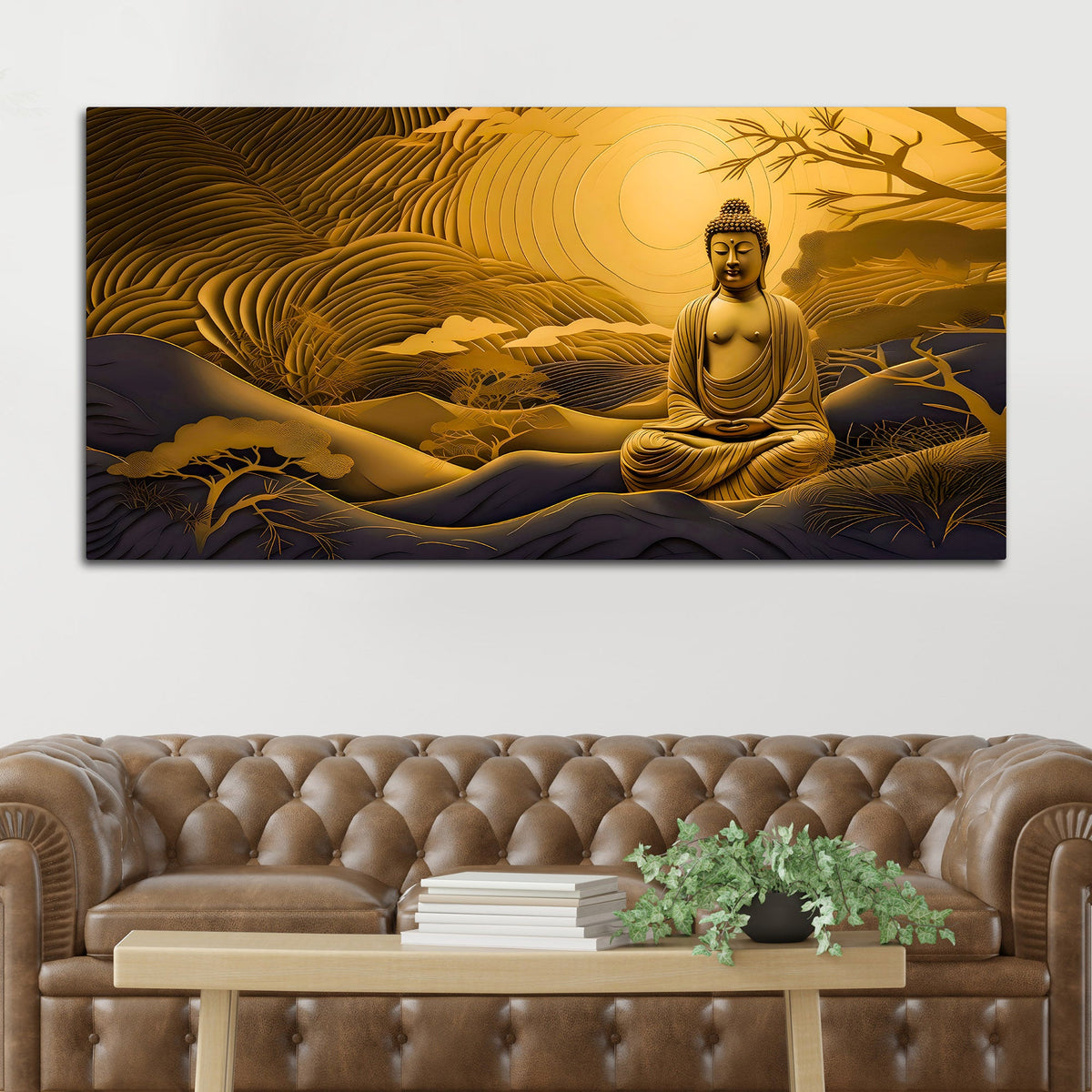 Calm Buddha Wall Painting for Spiritual Home Décor