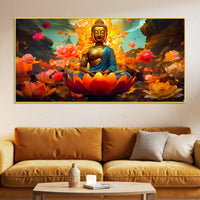Calm & Peaceful Buddha Canvas Painting for Home Walls