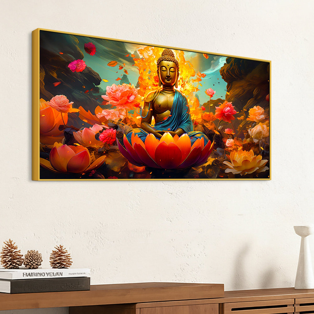 Calm & Peaceful Buddha Canvas Painting for Home Walls