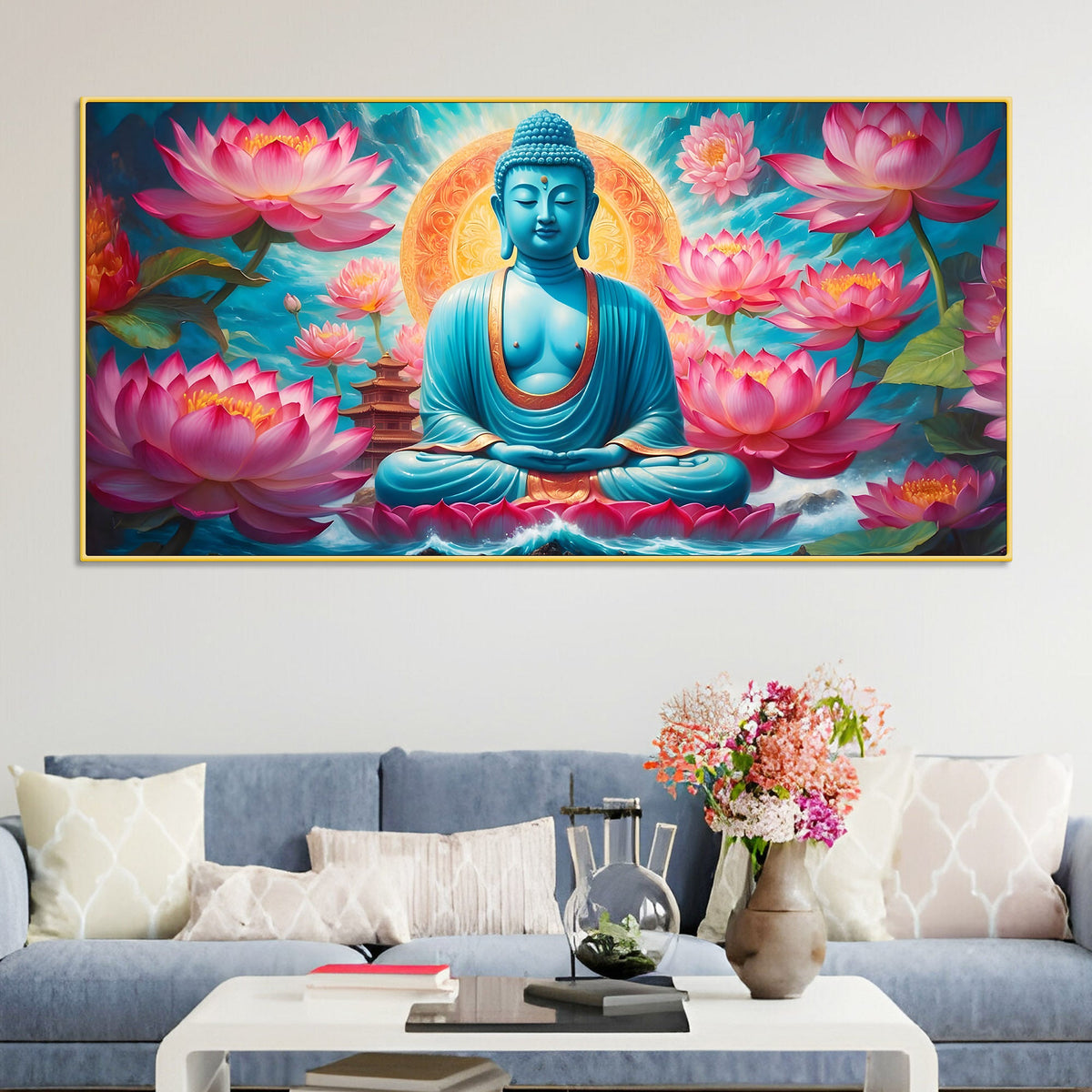 Calm & Peaceful Buddha Canvas Wall Painting for Bedroom