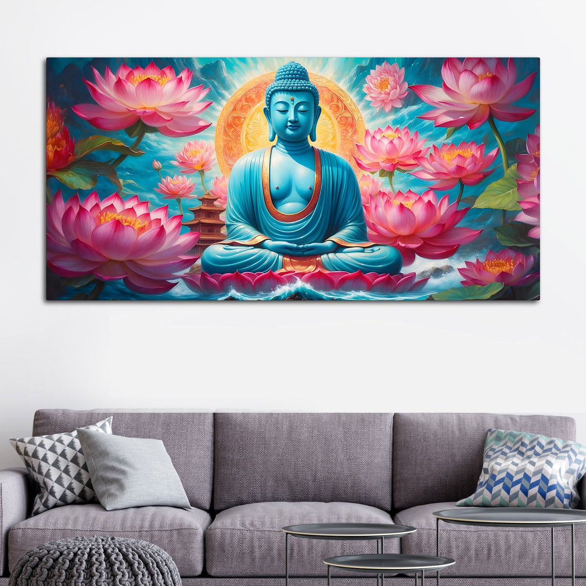 Calm & Peaceful Buddha Canvas Wall Painting for Bedroom