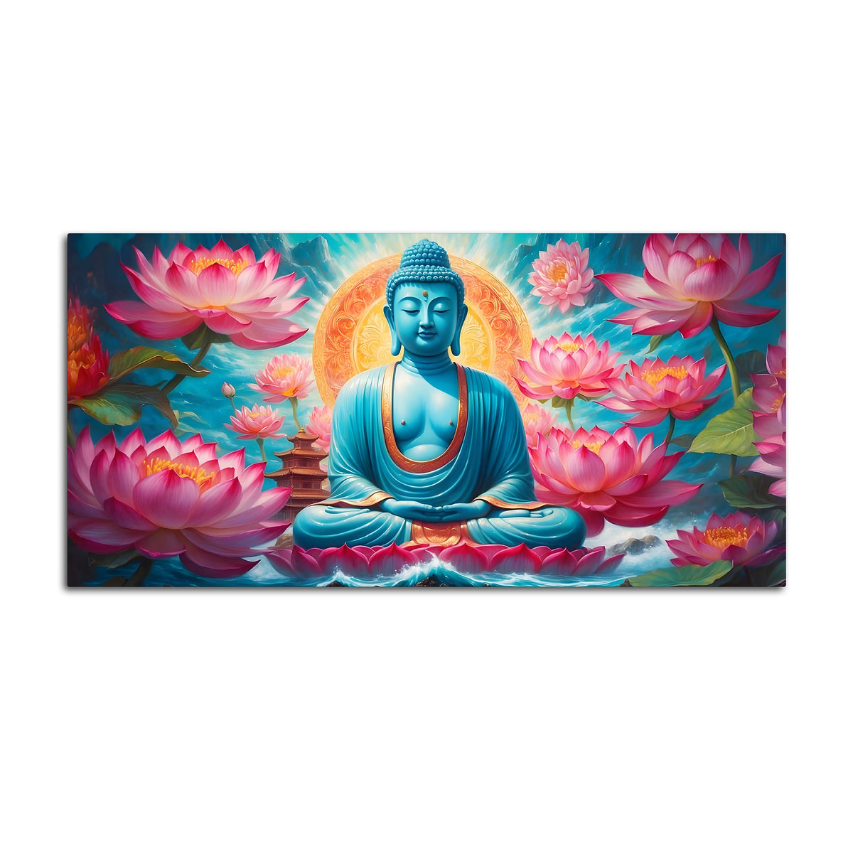Calm & Peaceful Buddha Canvas Wall Painting for Bedroom