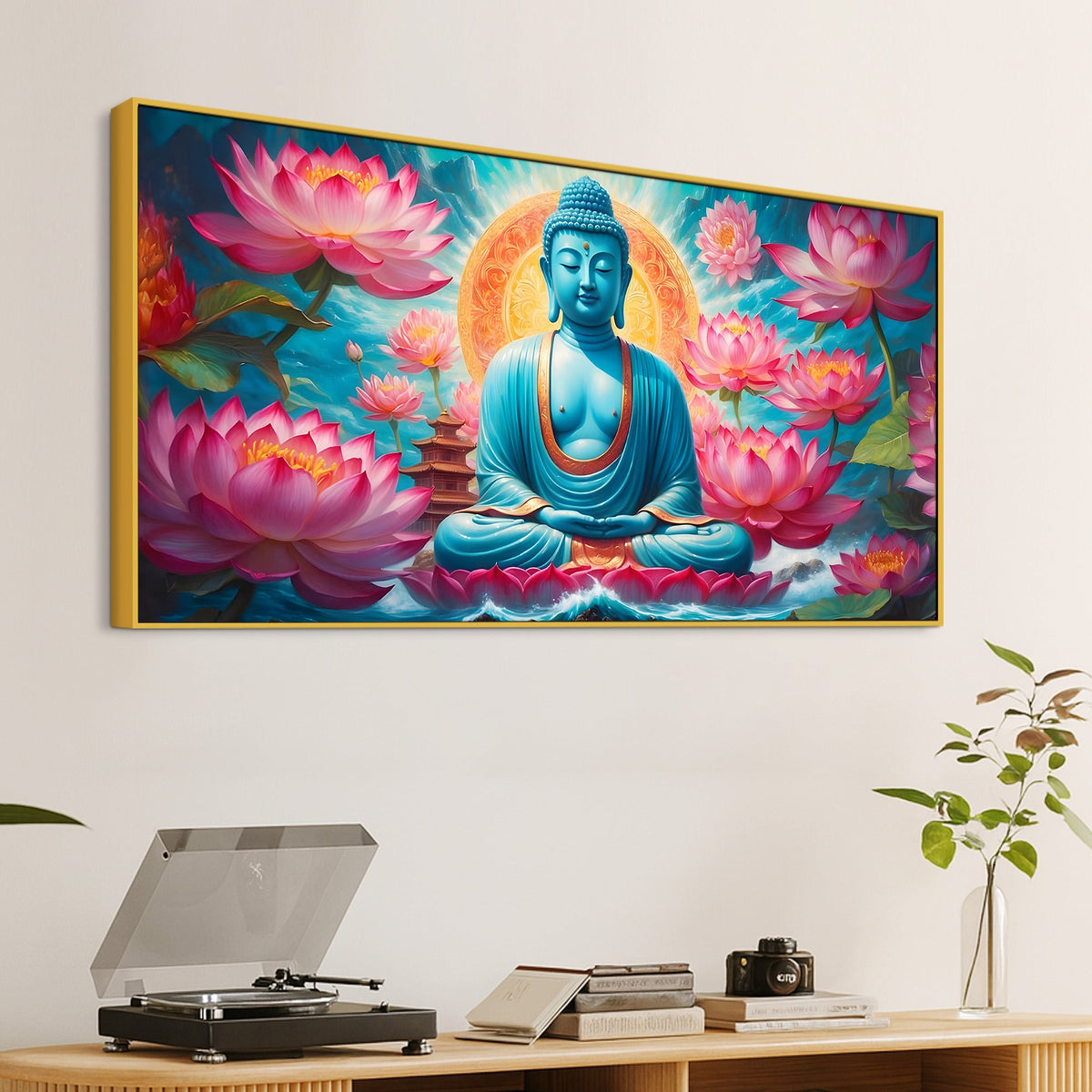 Calm & Peaceful Buddha Canvas Wall Painting for Bedroom