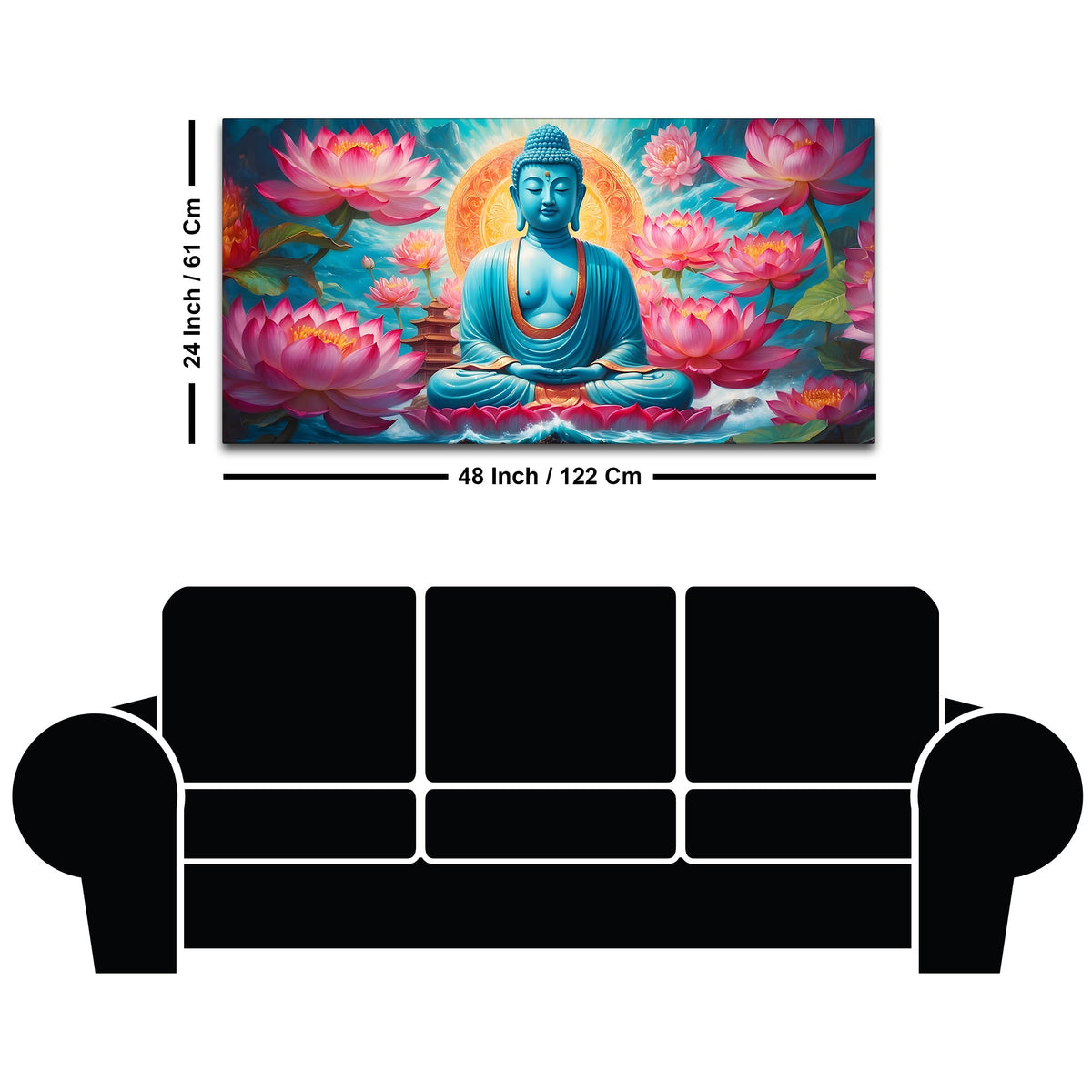 Calm & Peaceful Buddha Canvas Wall Painting for Bedroom