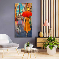 Canvas Wall Hanging Painting Rainy Day Street View of Paris