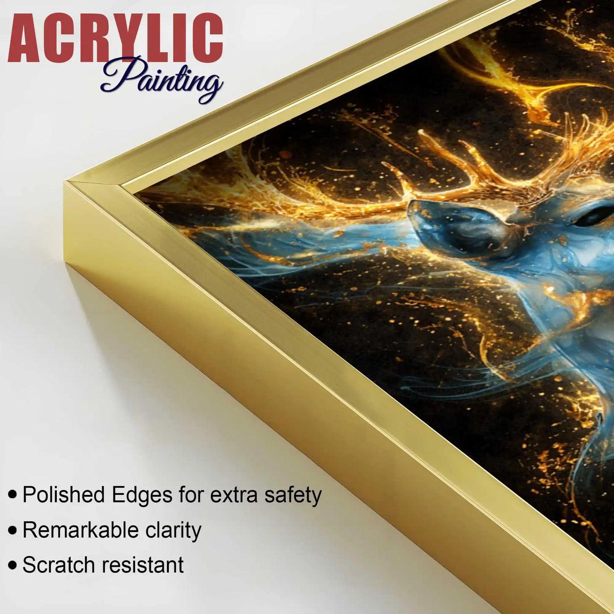 Celestial Beasts Acrylic Floating Frame Wall Painting Set of 3