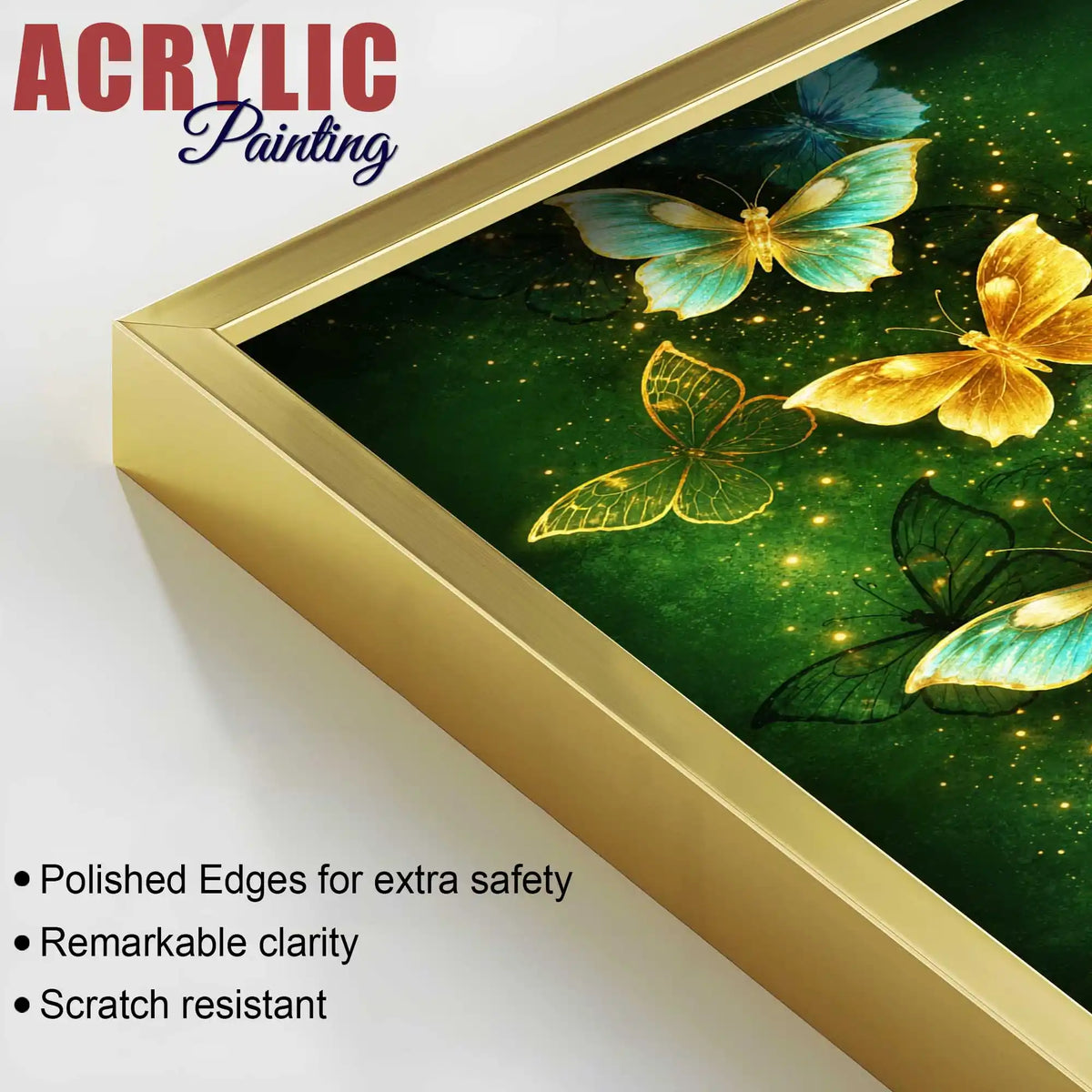 Celestial Butterflies Fluttering Acrylic Floating Wall Painting Set of 3