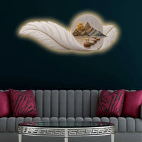 Celestial Feather Landscape Crystal Glass Backlit LED Wall Art
