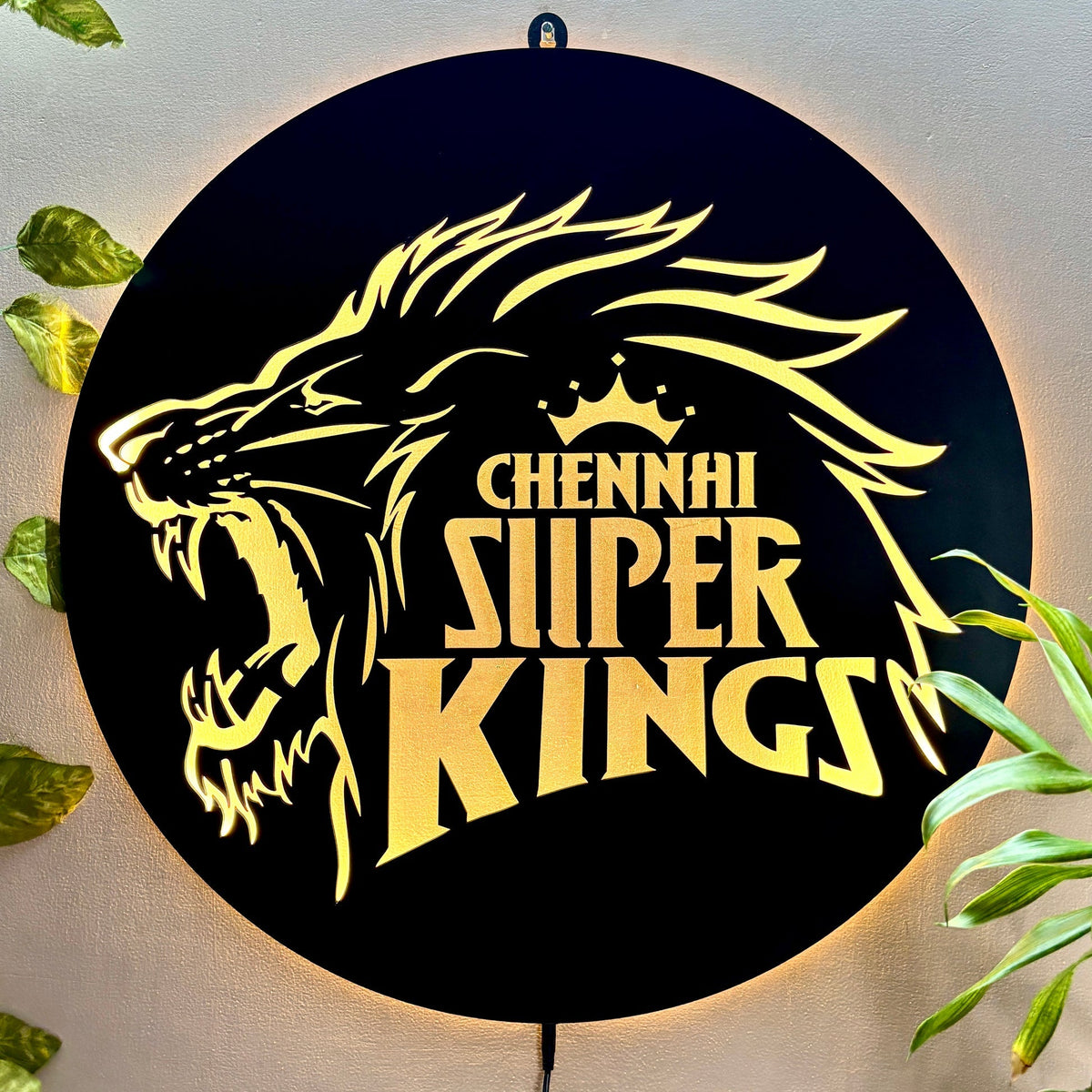 Chennai Super Kings CSK LED Wall Hanging Frame for Cricket Wall Decor
