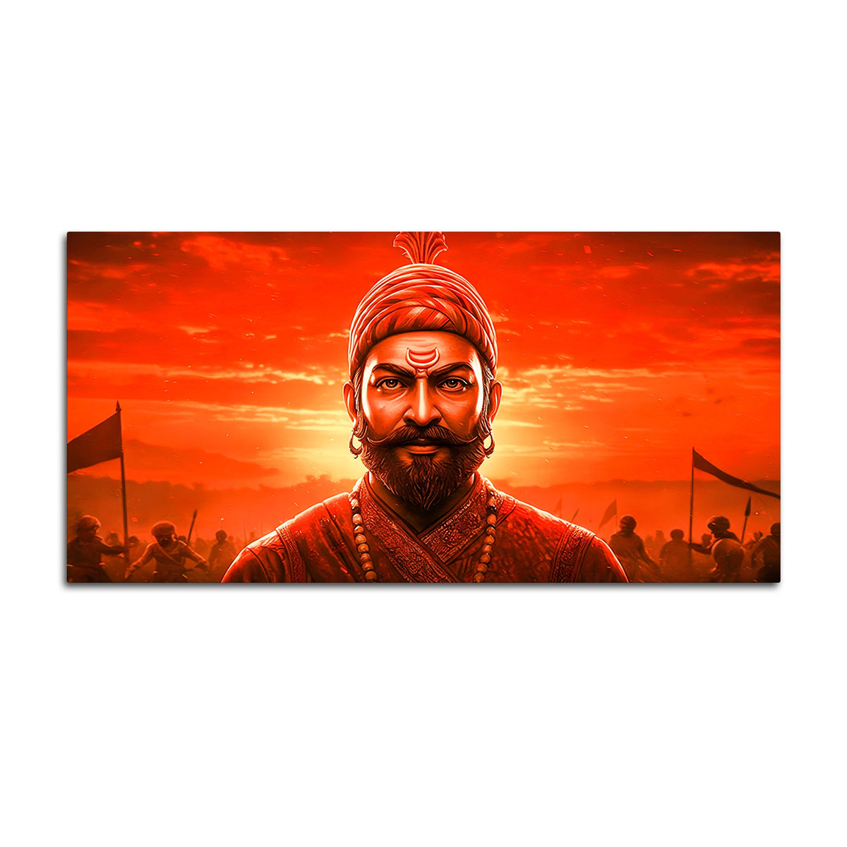 Chhatrapati Shivaji Maharaj Royal Warrior Wall Painting for Home Decor